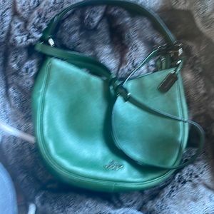 Coach Purse - the perfect green for St. Paddy’s day!Wear crossbody/shoulder.